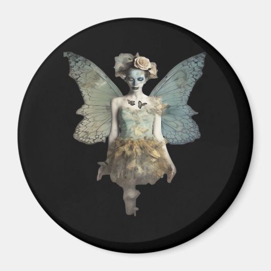Whimsigoth Zombie Fairy Old Time Gothic Moody Art Magneet (Voorkant)