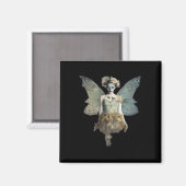 Whimsigoth Zombie Fairy Old Time Gothic Moody Art Magneet (Voorkant / Achterkant)