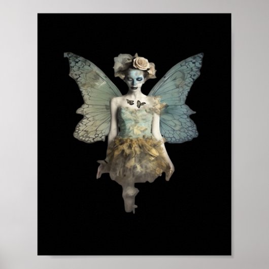 Whimsigoth Zombie Fairy Old Time Gothic Moody Art Poster (Voorkant)