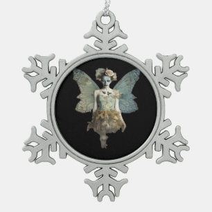 Whimsigoth Zombie Fairy Old Time Gothic Moody Art Tin Sneeuwvlok Ornament