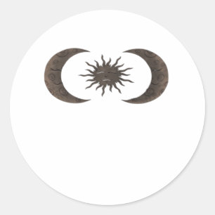 Whimsigoth Zon En Manen Ronde Sticker