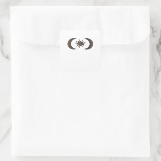 Whimsigoth Zon en manen Vierkante Sticker (Tas)