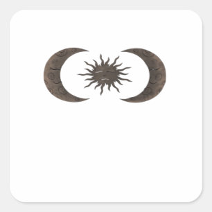 Whimsigoth Zon En Manen Vierkante Sticker