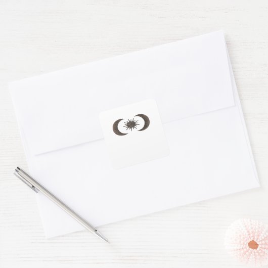 Whimsigoth Zon en manen Vierkante Sticker (Envelop)
