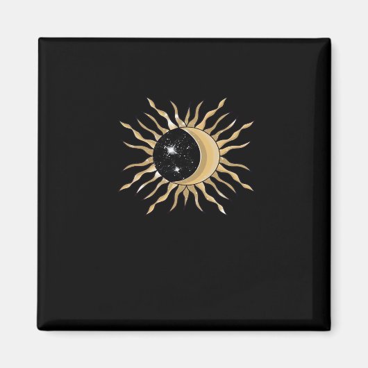 Whimsigoth Zon Maan Ruimte Klassiek Magneet (Voorkant)