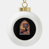 Whimsigothic Cathedral Window Classic Keramische Bal Ornament (Voorkant)