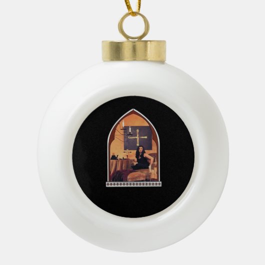 Whimsigothic Cathedral Window Classic Keramische Bal Ornament (Voorkant)