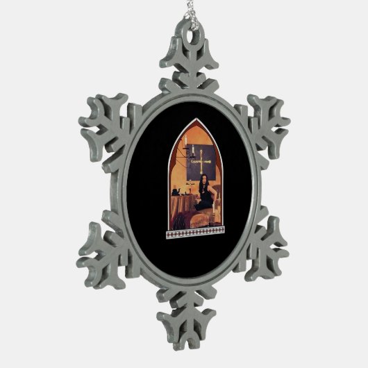 Whimsigothic Cathedral Window Classic Tin Sneeuwvlok Ornament (Links)
