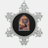 Whimsigothic Cathedral Window Classic Tin Sneeuwvlok Ornament (Voorkant)