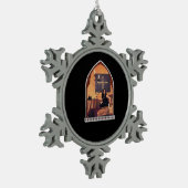 Whimsigothic Cathedral Window Classic Tin Sneeuwvlok Ornament (Links)