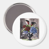 Whimsigothic – Gothic Floral Vase Aesthetic Classi Magneet (Voorkant / Achterkant)