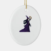 Whimsigothic Moon Witch Keramisch Ornament (Rechts)