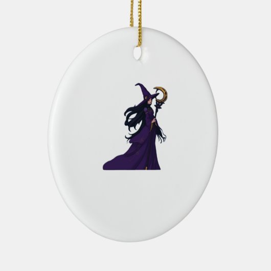 Whimsigothic Moon Witch Keramisch Ornament (Rechts)