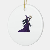 Whimsigothic Moon Witch Keramisch Ornament (Links)