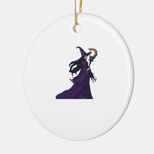 Whimsigothic Moon Witch Keramisch Ornament (Links)