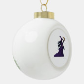 Whimsigothic Moon Witch Keramische Bal Ornament (Links)