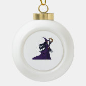 Whimsigothic Moon Witch Keramische Bal Ornament (Voorkant)