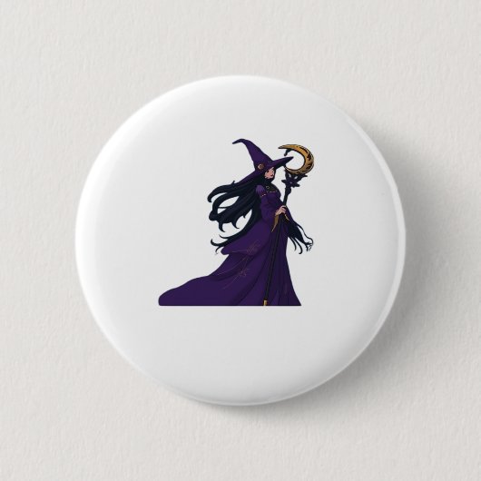 Whimsigothic Moon Witch Ronde Button 5,7 Cm (Voorkant)