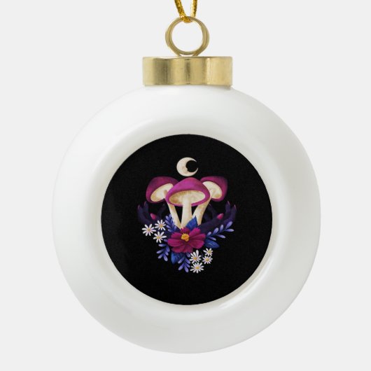 Whimsigothic Mushrooms Classic Keramische Bal Ornament (Voorkant)