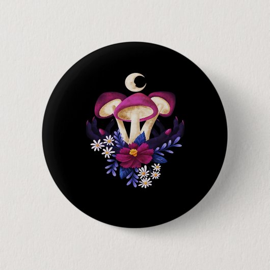 Whimsigothic Mushrooms Classic Ronde Button 5,7 Cm (Voorkant)