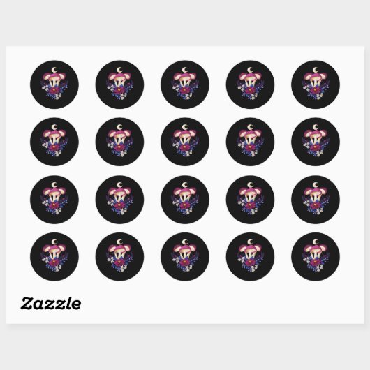 Whimsigothic Mushrooms Classic Ronde Sticker (Vel)