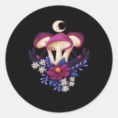Whimsigothic Mushrooms Classic Ronde Sticker (Voorkant)