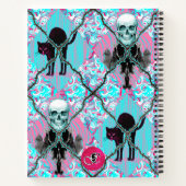 Whimsigothic Roze & Turquoise prikkeldraad Argyle Notitieboek (Achterkant)