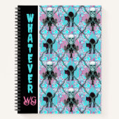 Whimsigothic Roze & Turquoise prikkeldraad Argyle Notitieboek (Voorkant)
