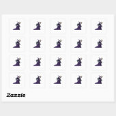 Whimsigotische Maan Heks Vierkante Sticker (Vel)
