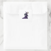 Whimsigotische Maan Heks Vierkante Sticker (Tas)