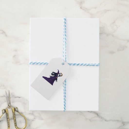 Whimsigotische Maanheks Cadeaulabel (Met Touw)