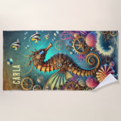 WHIMSIKALE FANTASIE STOOMPUNK ZEEPAARD STRANDLAKEN (Voorkant)