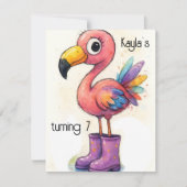 WHIMSIKE FLAMINGO DIGITALE DOWNLOAD UITNODIGING (Voorkant)