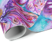 WHIMSIKE KUTE BLOEMENFEE IN ROZE, GOUDEN SPROKKELS CADEAUPAPIER (Rol Hoek)