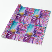 WHIMSIKE KUTE BLOEMENFEE IN ROZE, GOUDEN SPROKKELS CADEAUPAPIER (Uitgerold)