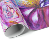 WHIMSIKE KUTE BLOEMENFEE IN ROZE, GOUDEN SPROKKELS CADEAUPAPIER (Rol Hoek)