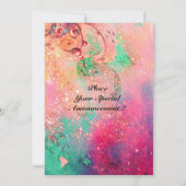 WHIMSIKE KUTE BLOEMENFEE IN ROZE, GOUDEN SPROKKELS KAART (Achterkant)