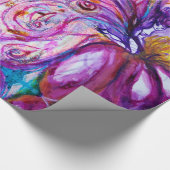 WHIMSIKE KUTE BLOEMENFEE ROZE PAARS BLAUWE VLIEZEN CADEAUPAPIER (Hoek)