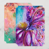 WHIMSIKELE CUTTE BLOEMENFEE IN ROZE, GOUDEN SPROKK KAART (Voorkant / Achterkant)