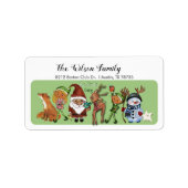Whimsisch adreslabel voor de hele Sinterklaasbende Etiket (Voorkant)