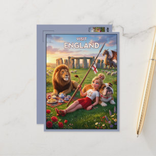 Whimsisch bezoek Engeland Briefkaart