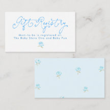 Whimsisch blauwe bloemige cadeau registratie minim