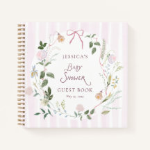 Whimsisch Bloeiend Bloemstuk Baby Shower Gastboek
