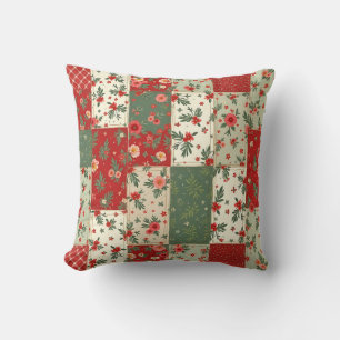 Whimsisch bloemendecor vintage kerst quiltpatroon kussen