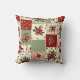 Whimsisch bloemmotief vintage kerst quiltpatroon kussen