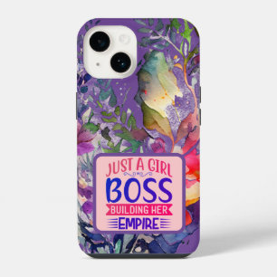 Whimsisch Bloempatroon Girl Boss iPhone 14 Hoesje