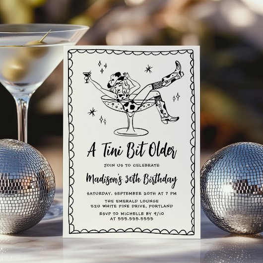 Whimsisch Een Tini Bit Oudere Verjaardagsfeest Kaart