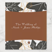 Whimsisch Elegante Herfst Trouw Wijn Etiket (Enkel label)