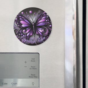 Whimsisch Gotische Vlinder Paarse Gepersonaliseerd Magneet