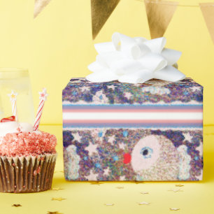 Whimsisch Grappig Dieren Sterrenpatroon Kinderen Cadeaupapier
